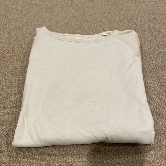 Billy Reid LS Shirt Medium Men White/Tan - Picture 1 of 6